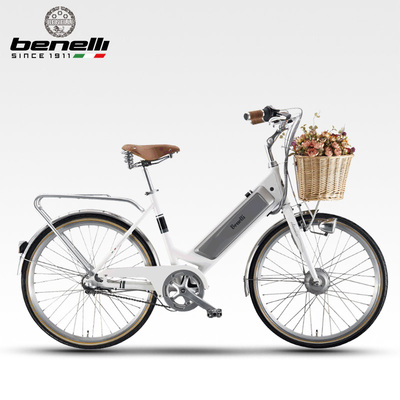 贝纳利 内变速助力代步车26寸锂电池单车女 电动自行车复古电动车